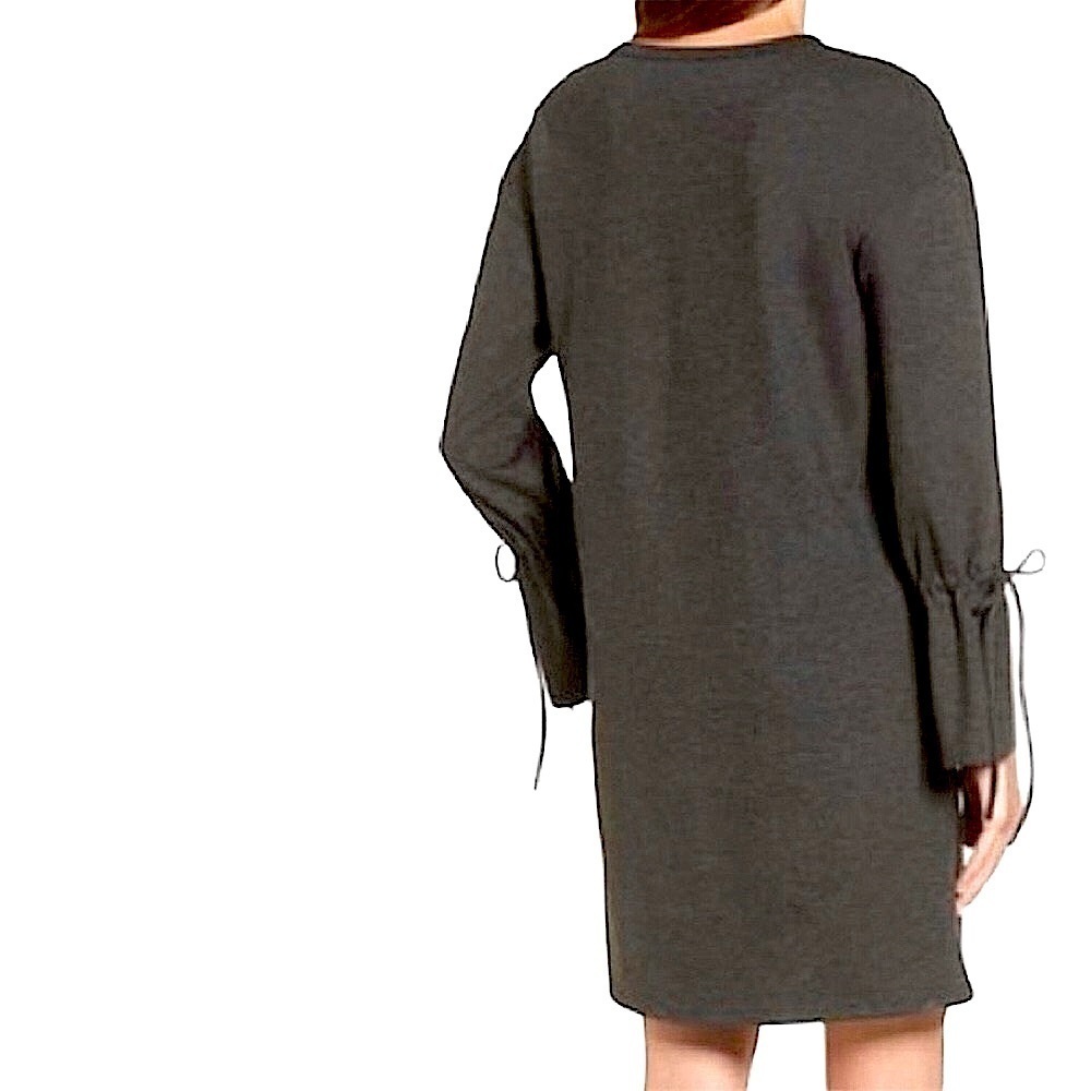NWOT Halogen Dress •Beautiful Statement Long Sleeves in Dark Charcoal - Picture 5 of 10